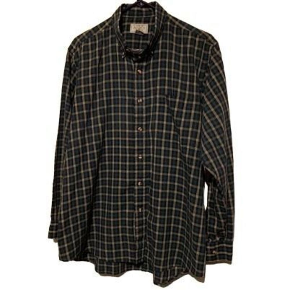 The Men’s Store At Sears Size Plaid Long Sleeve Button Shirt